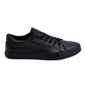 Men's Lace Up Classic Sneakers Black Hank