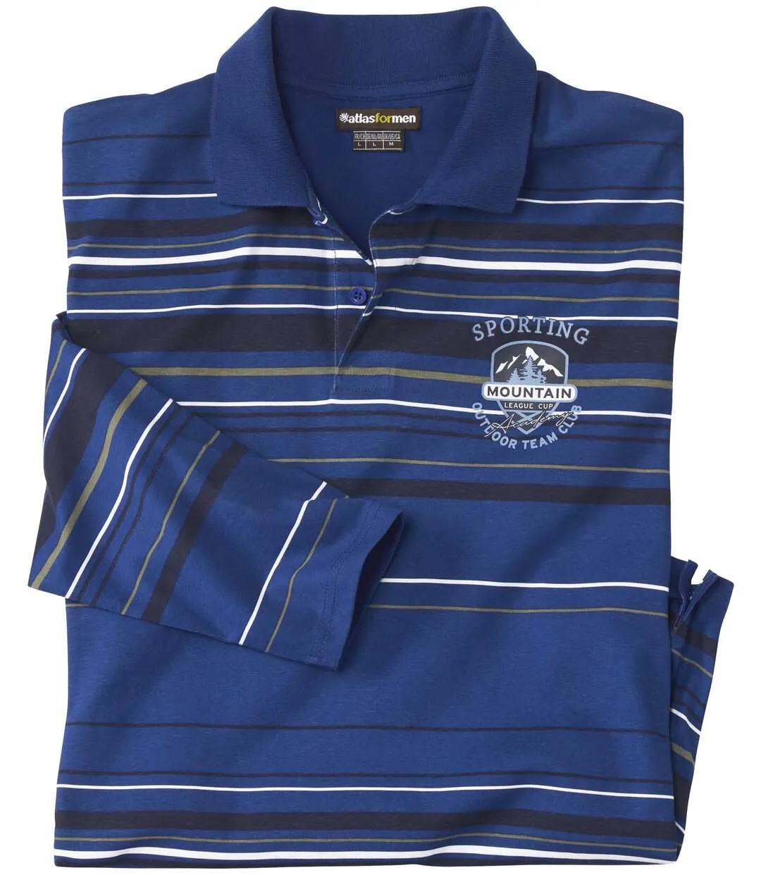 Men's Navy Striped Polo Shirt