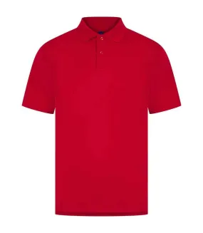 Mens pique polo shirt classic red Henbury