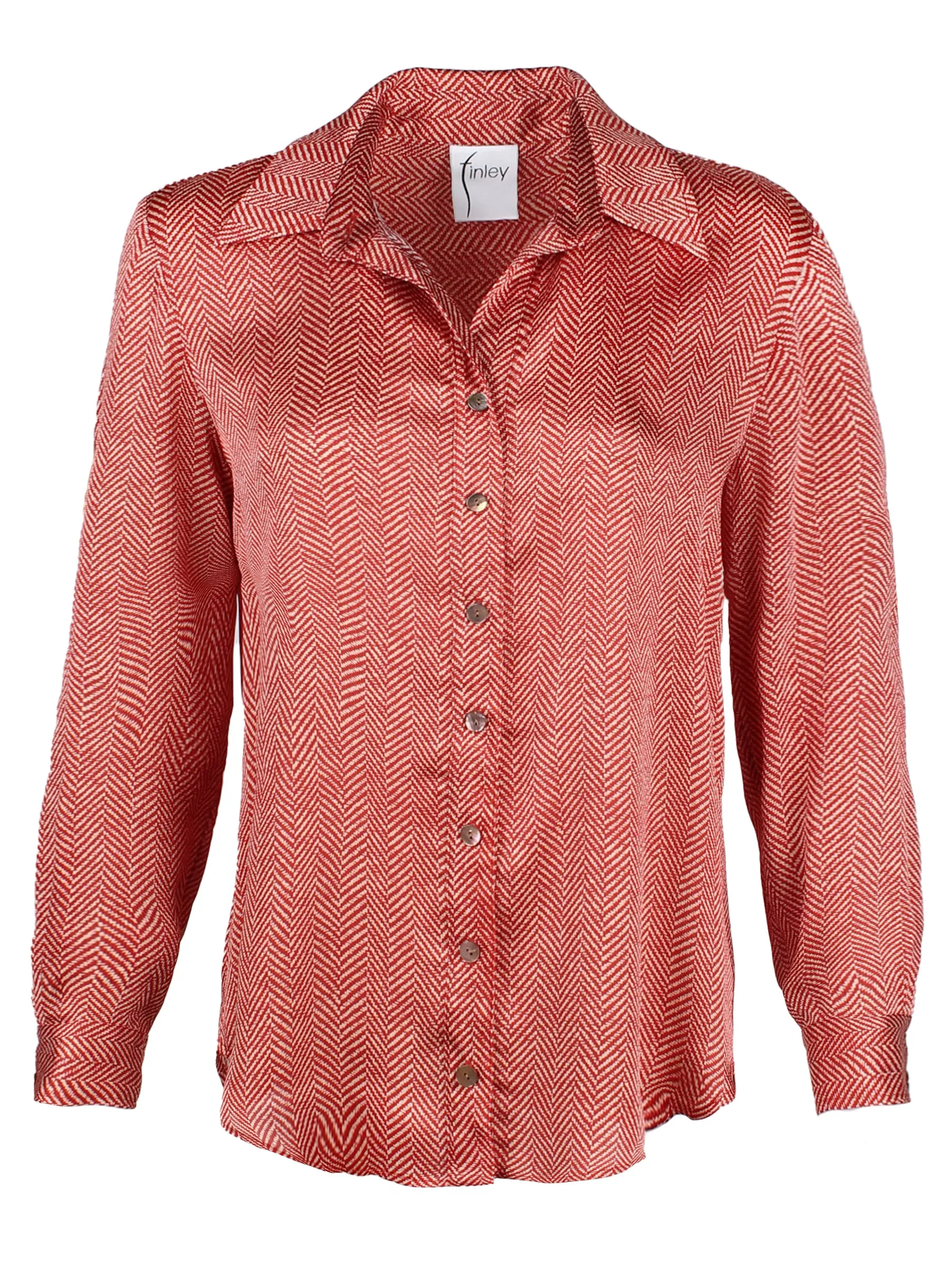 Mini Monica Shirt Brick Herringbone