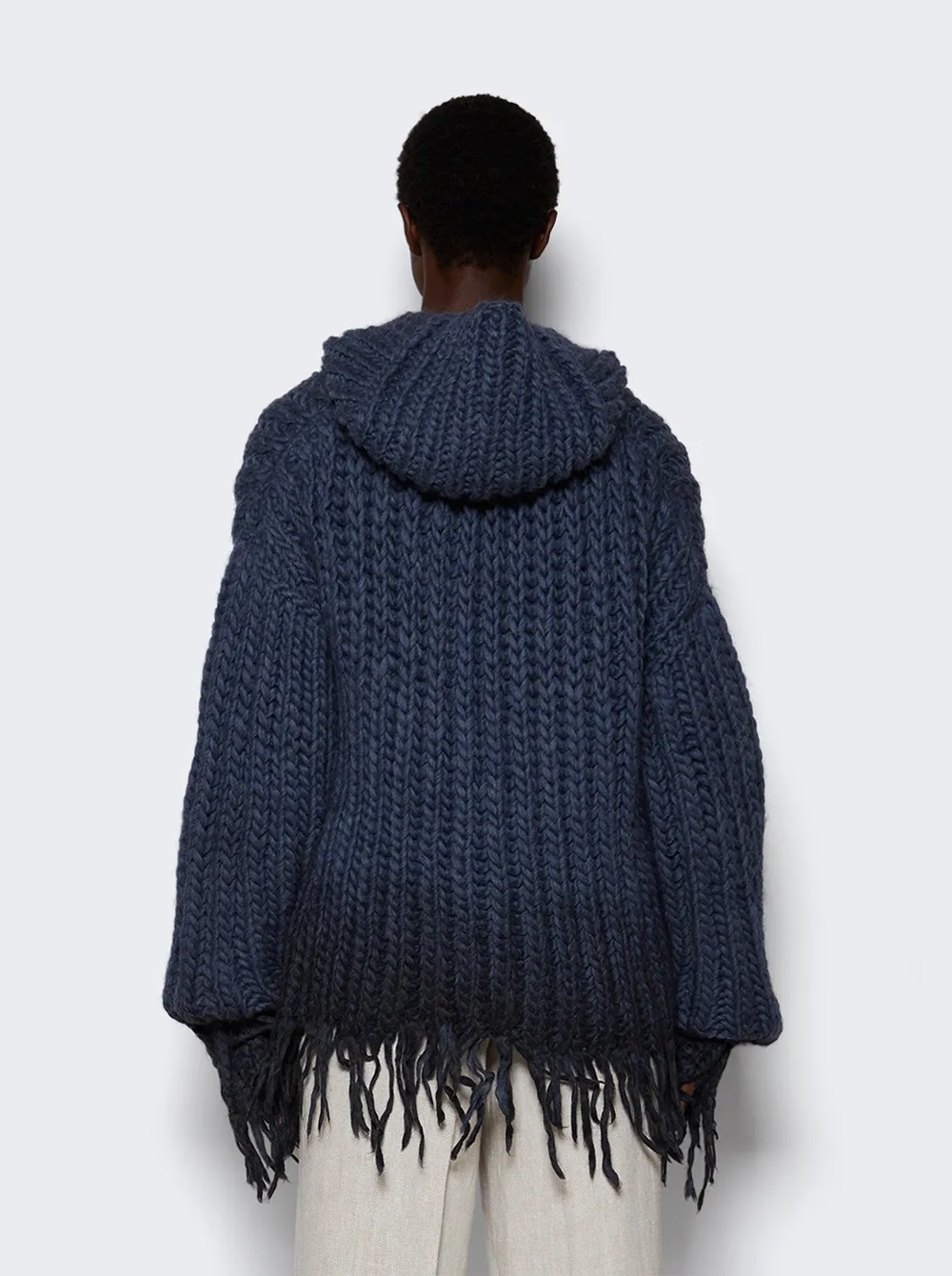 MISBHV   Coated Bulky Knitted Hoodie Blue 