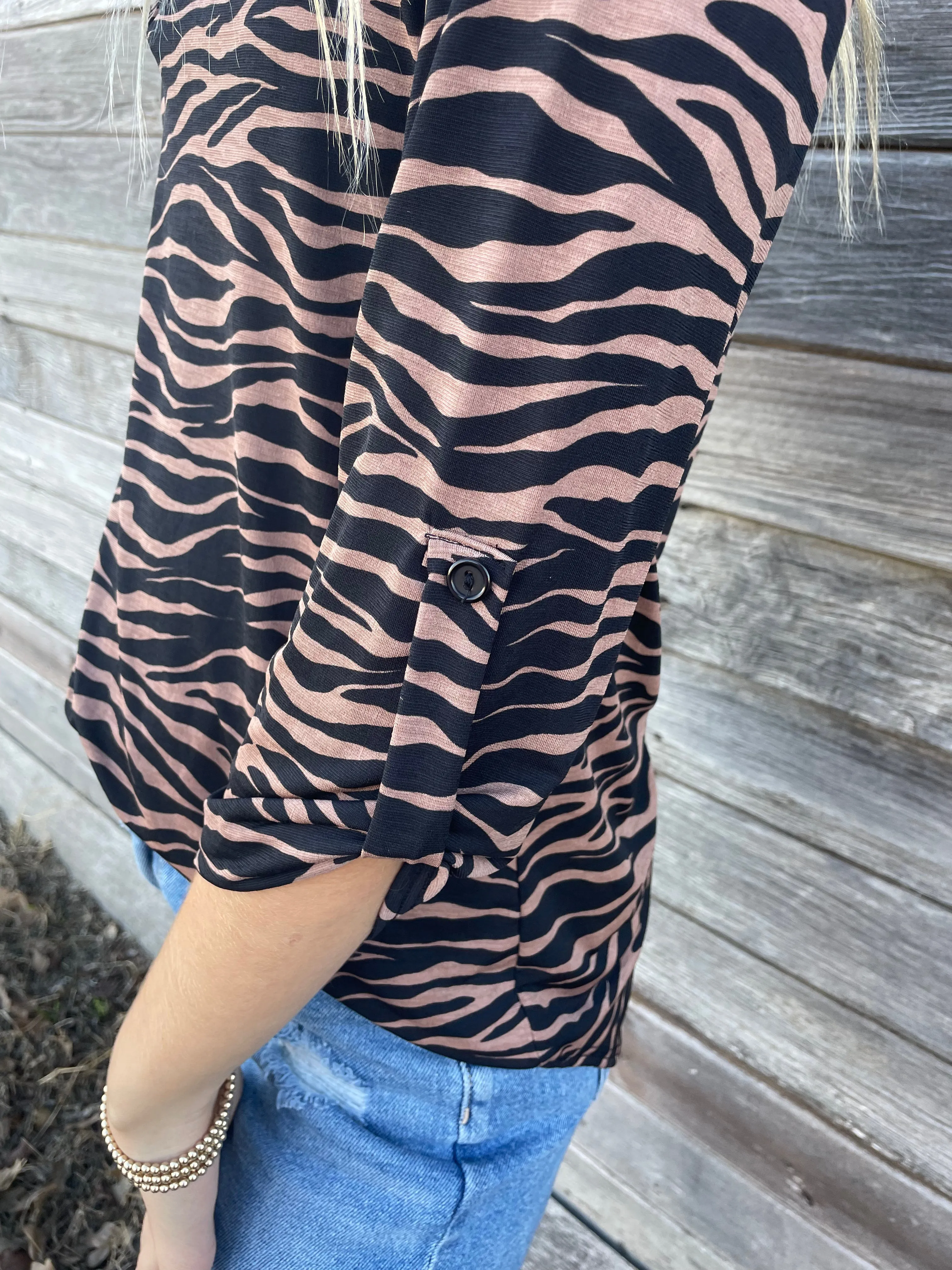 Mocha Zebra Blouse