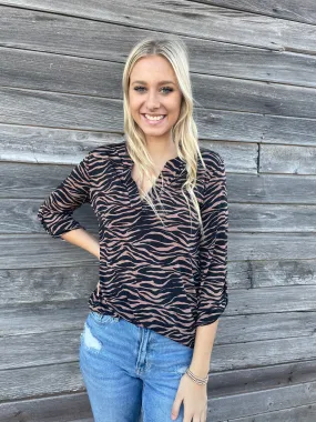 Mocha Zebra Blouse