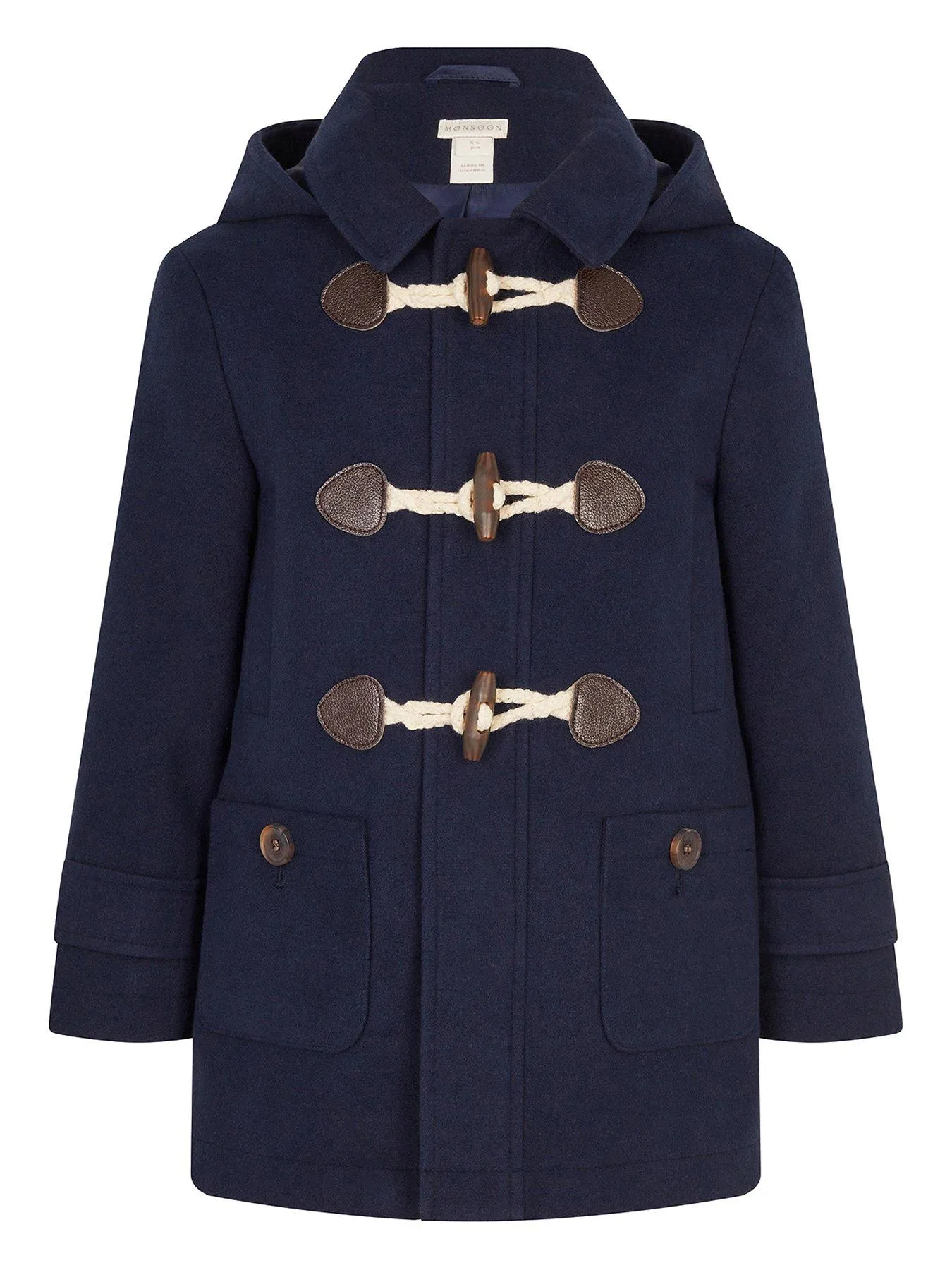 Monsoon Boys Hooded Duffle Coat - Navy