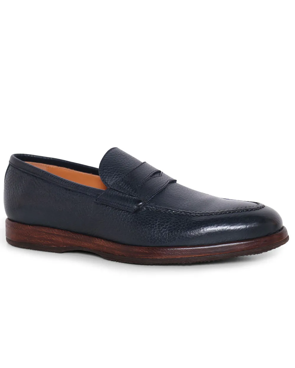 Navy Blue Principe Grain Loafer