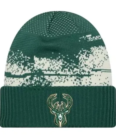 New Era Men's NBA Hunter Milwaukee Bucks Tip-Off Cuffed Knit Hat