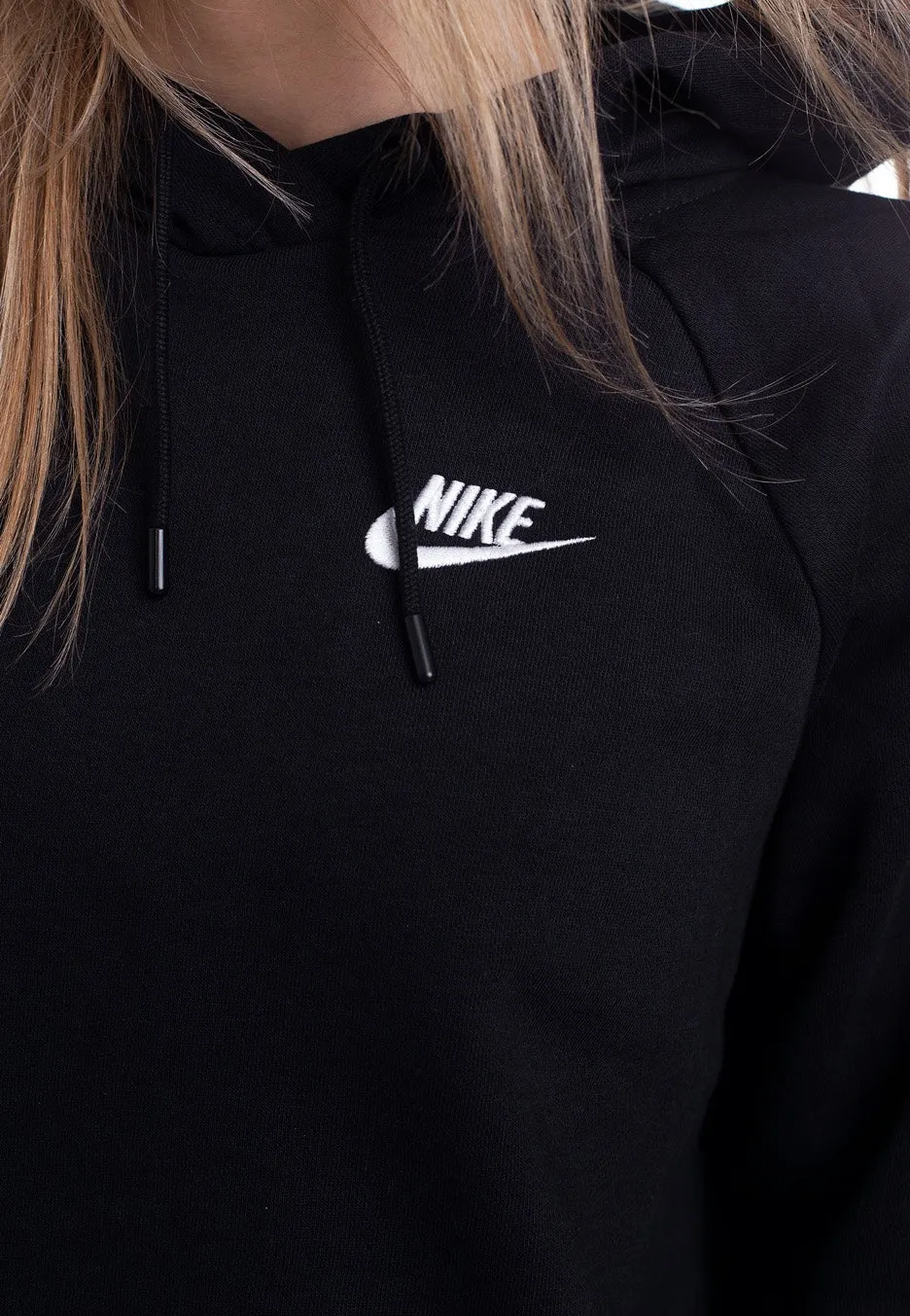 Nike - W NSW ESSNTL Hoodie PO FLC Black/White - Hoodie