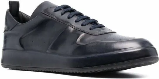 Officine Creative panelled low-top leather sneakers Blue