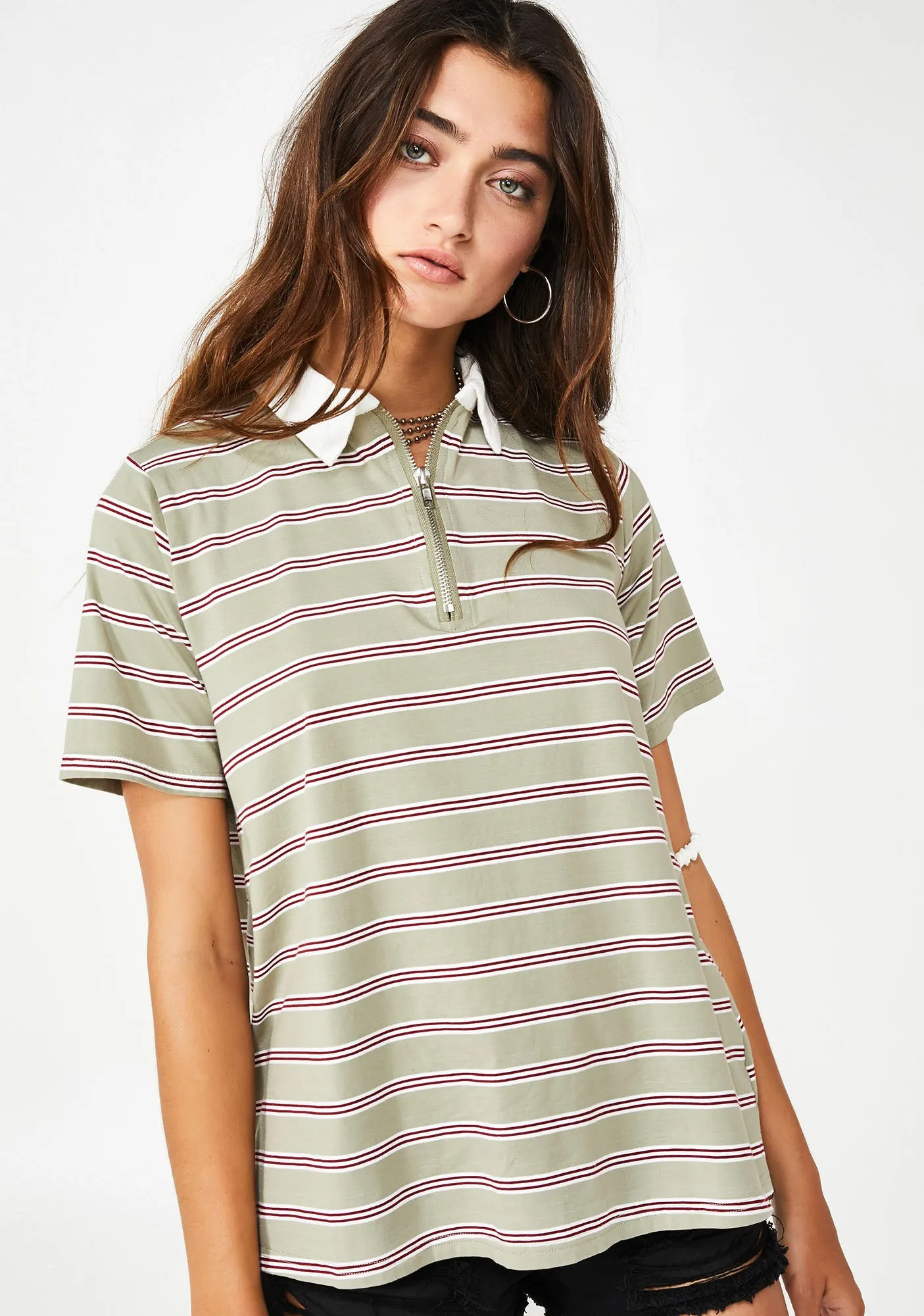 Olive Great Divide Polo Shirt-