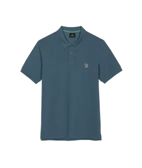 Organic Cotton Zebra Polo Shirt - Blue