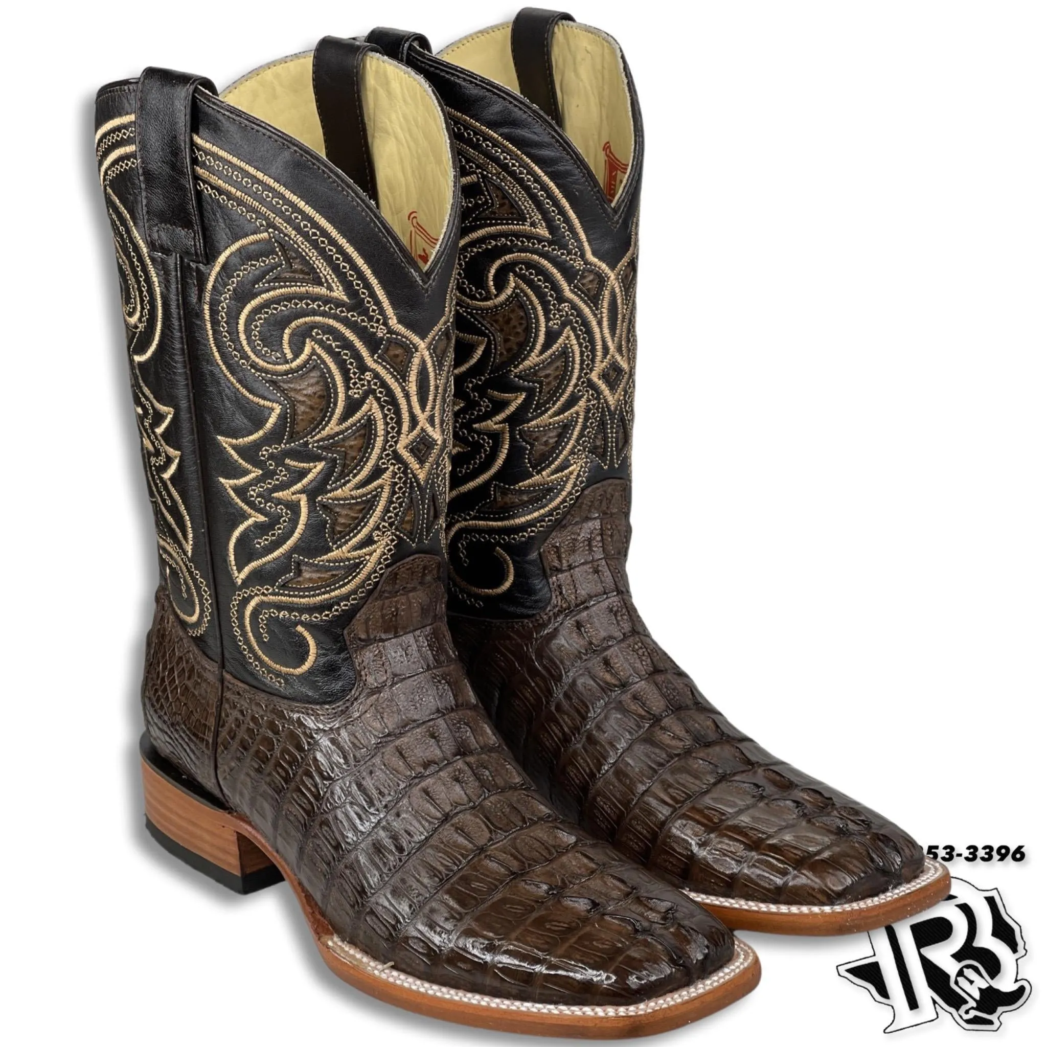 ORIGNAL -CAIMAN TAIL TABACO | MEN WESTERN SQUARE TOE BOOTS ARANGO