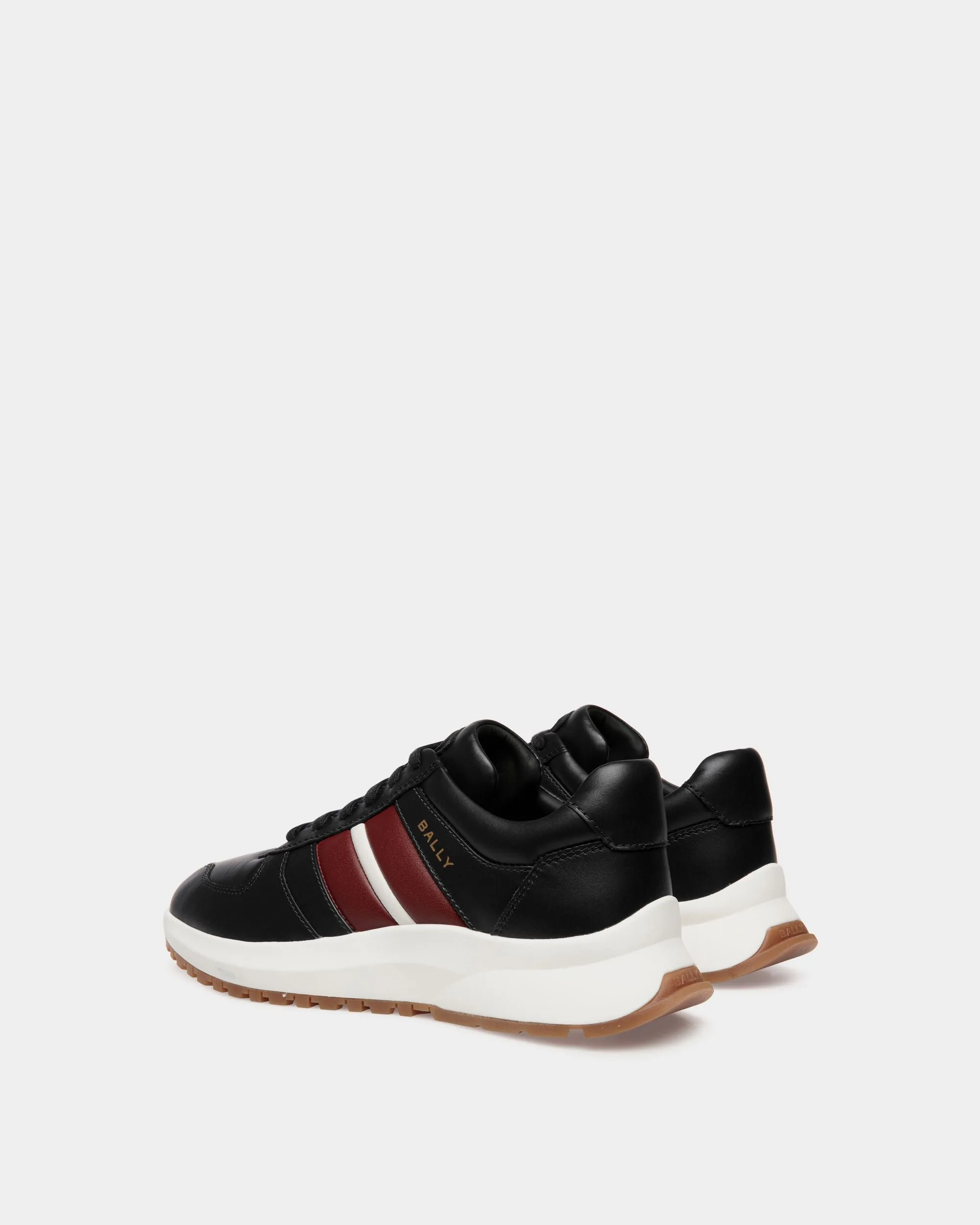 Outline Sneaker In Black and Red Leather 