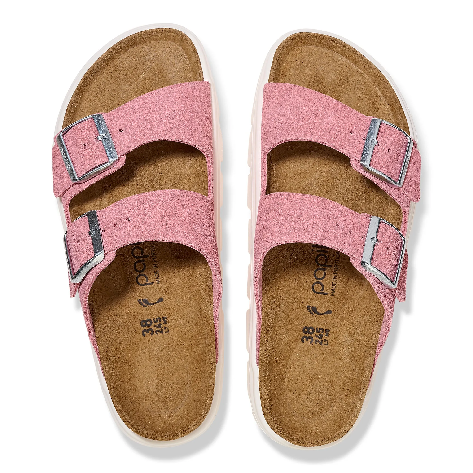 Papillio Arizona Chunky candy pink suede by Birkenstock