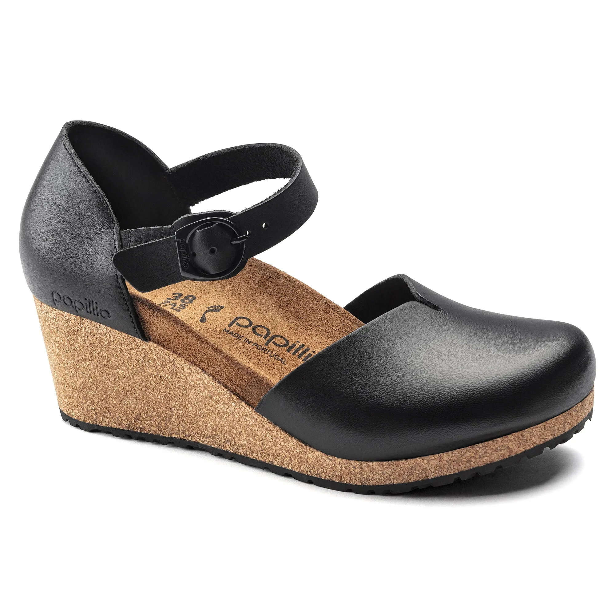 Papillio Mary black leather by Birkenstock