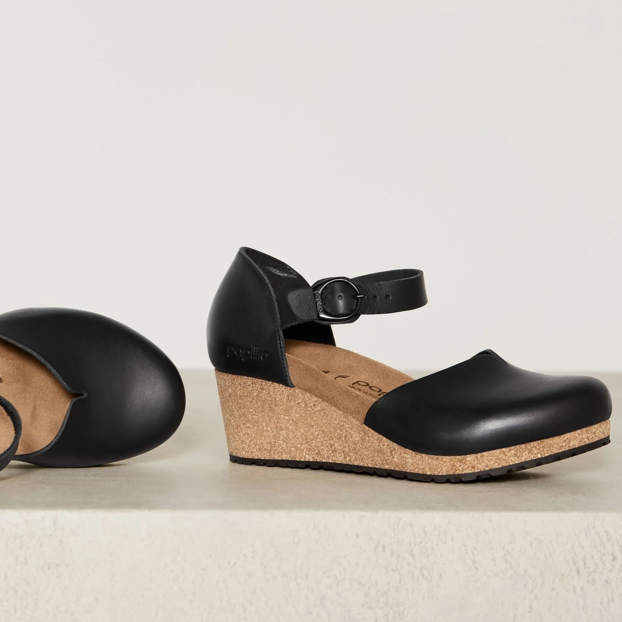 Papillio Mary black leather by Birkenstock