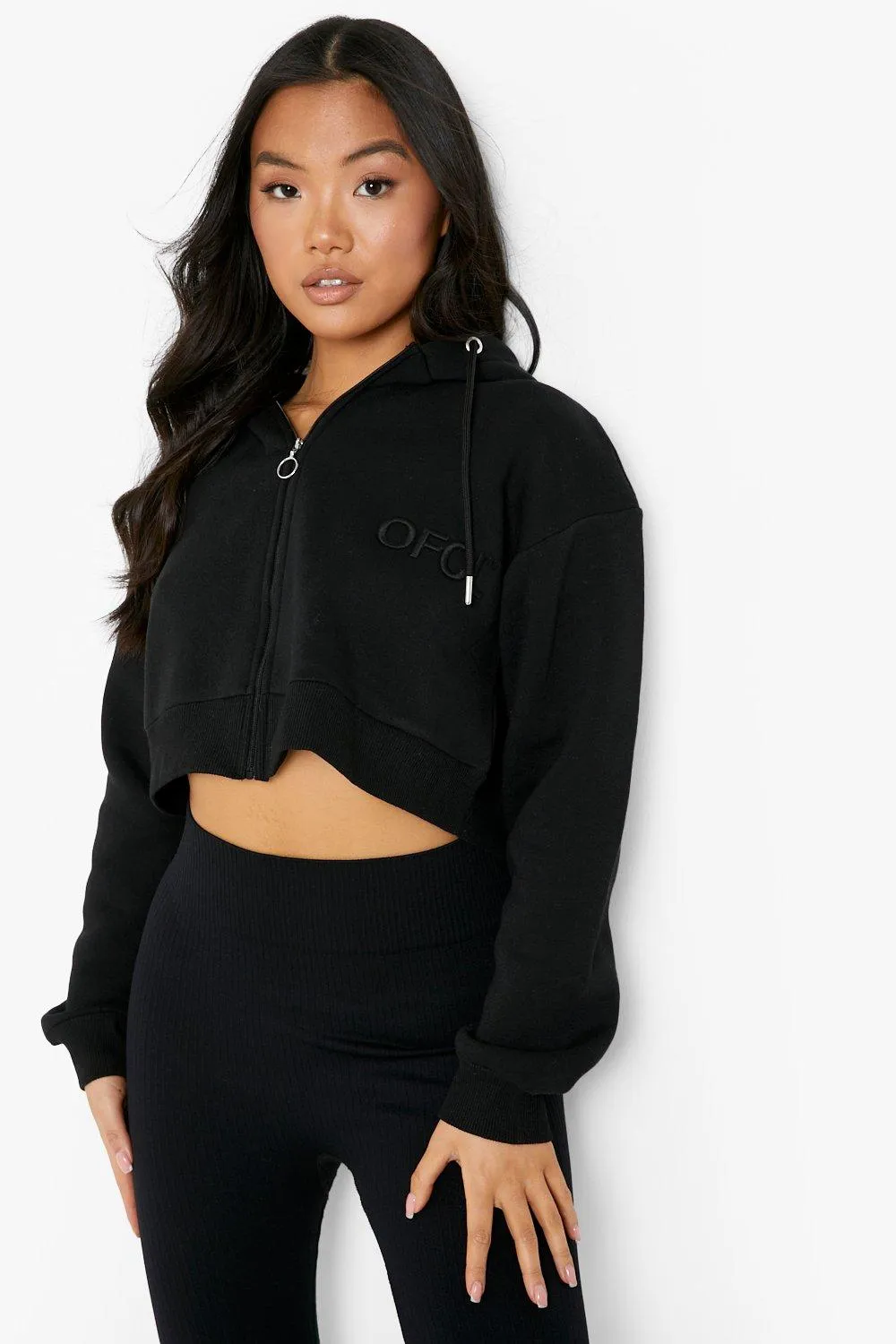 Petite Ofcl Zip Up Crop Hoody