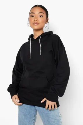 Petite Rhinestone Toggle Oversized Hoody