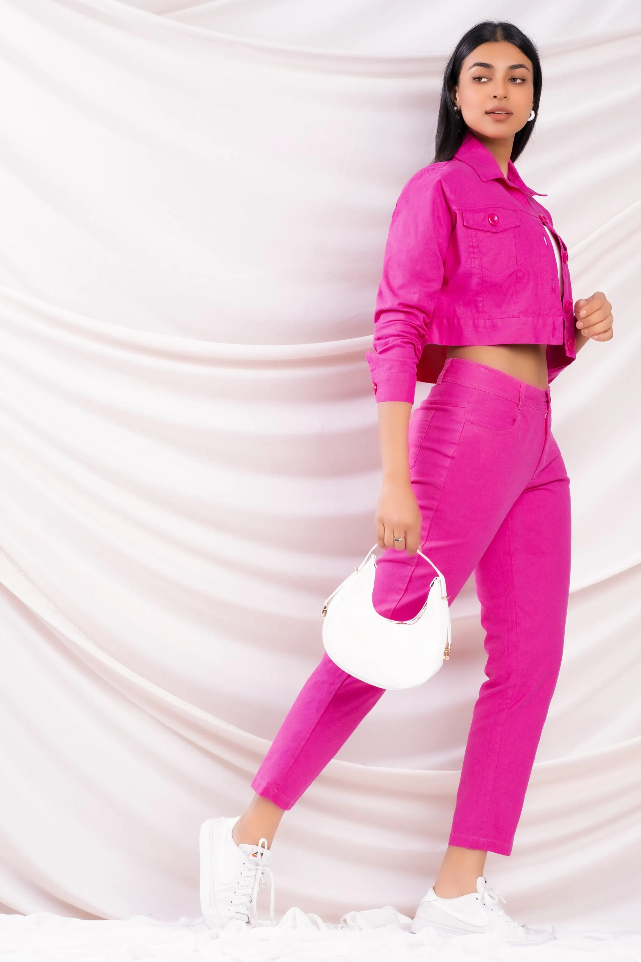 Pink Cropped Jacket