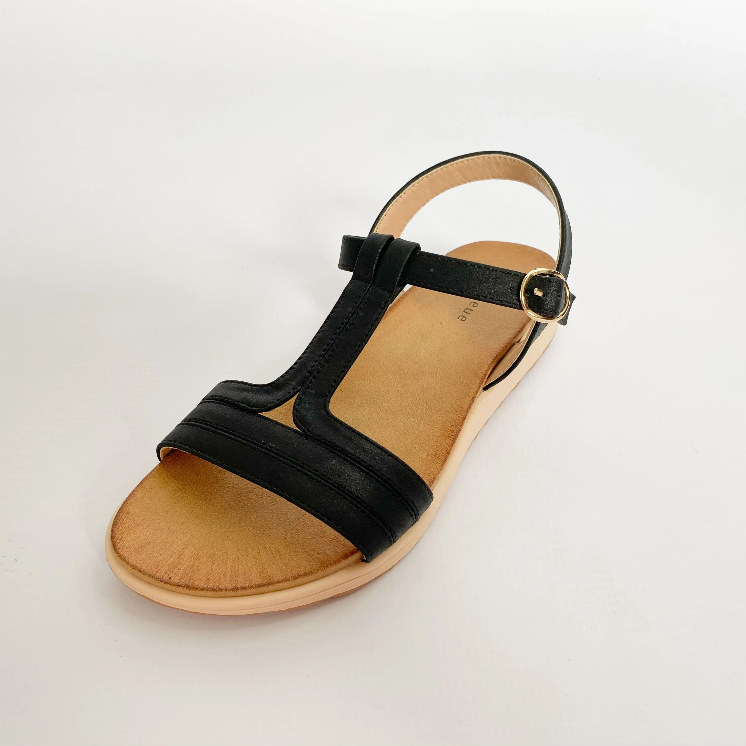 Queue black t-bar sandal