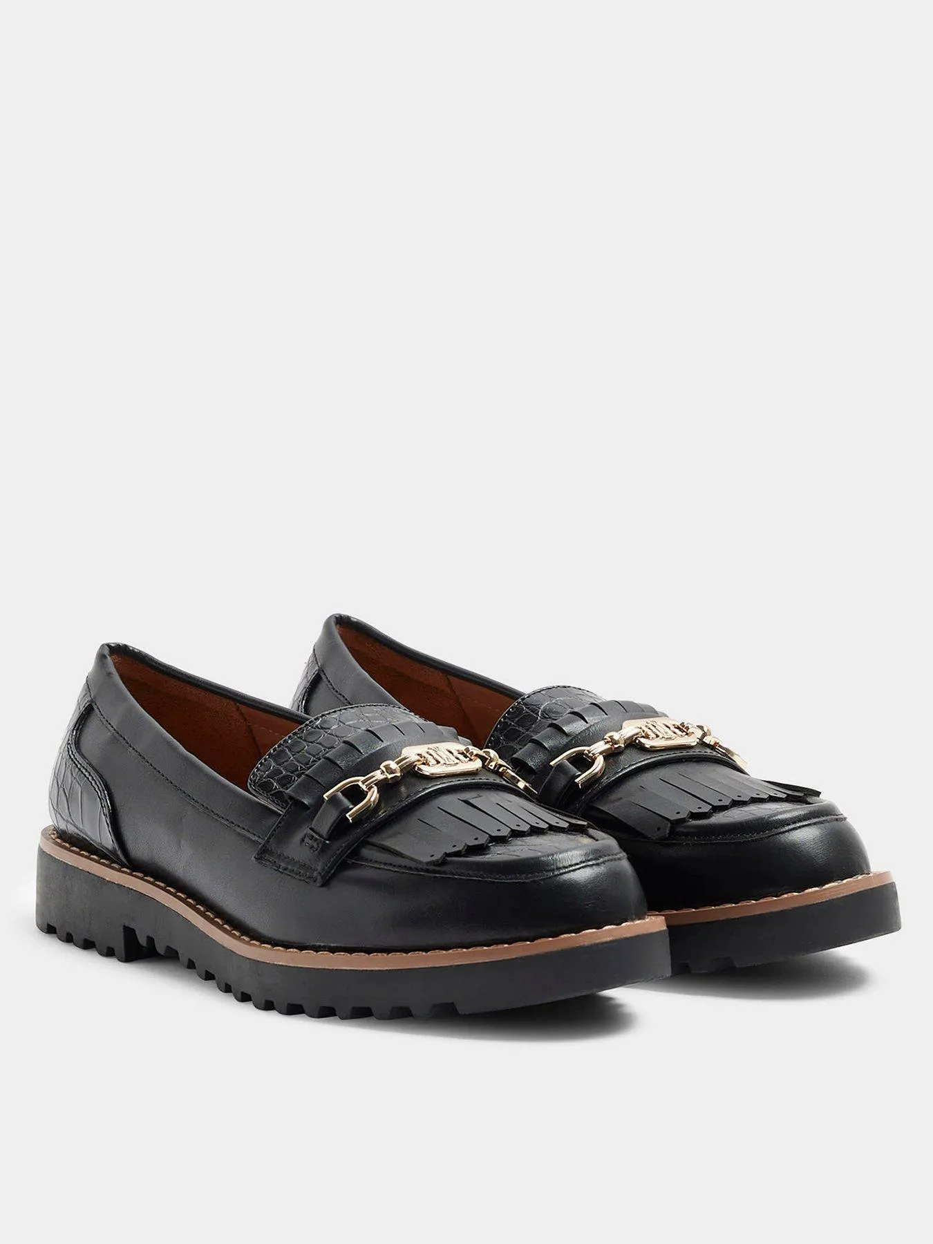 River Island Fringed Snaffle Loafer - Black