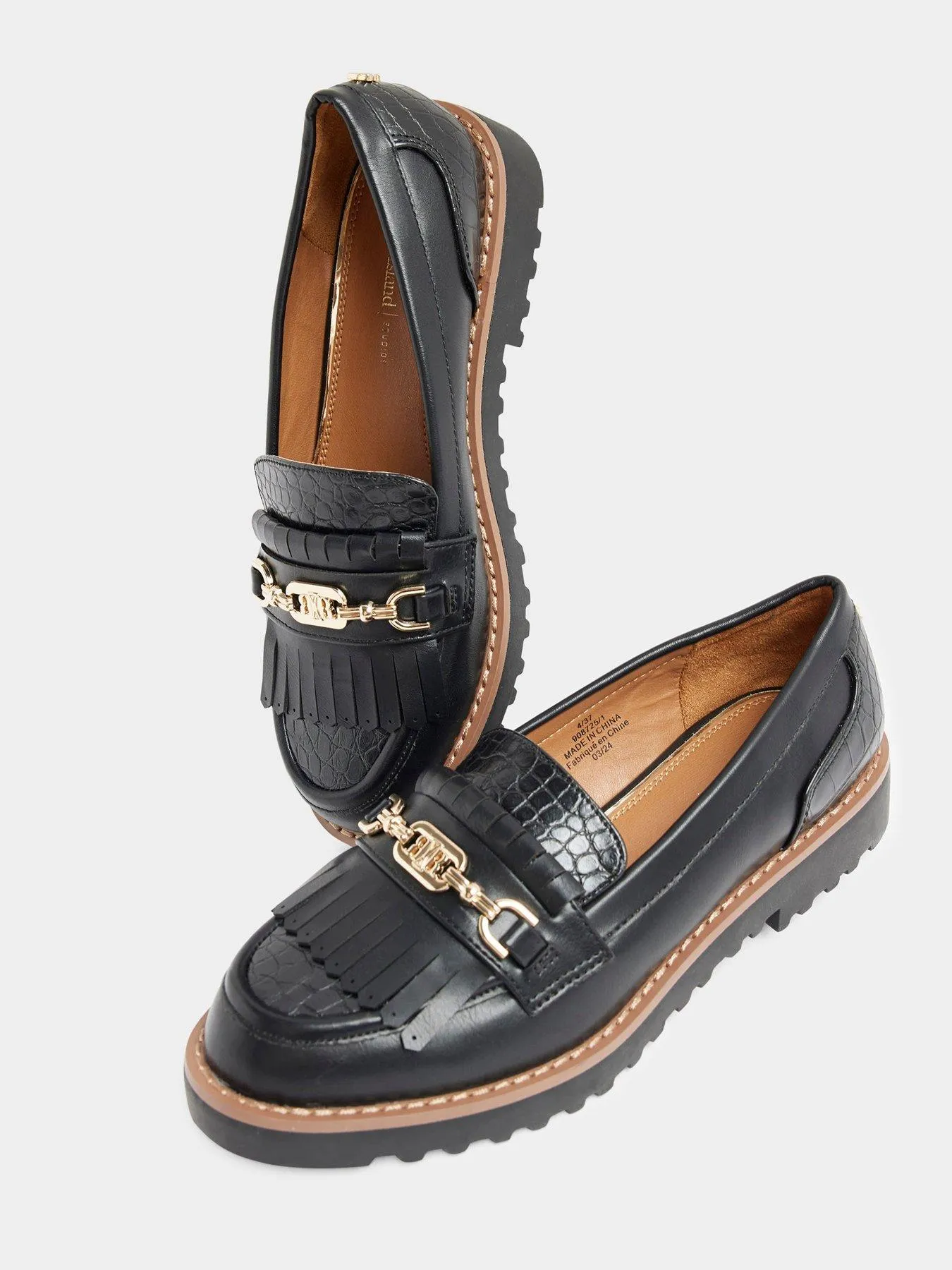 River Island Fringed Snaffle Loafer - Black