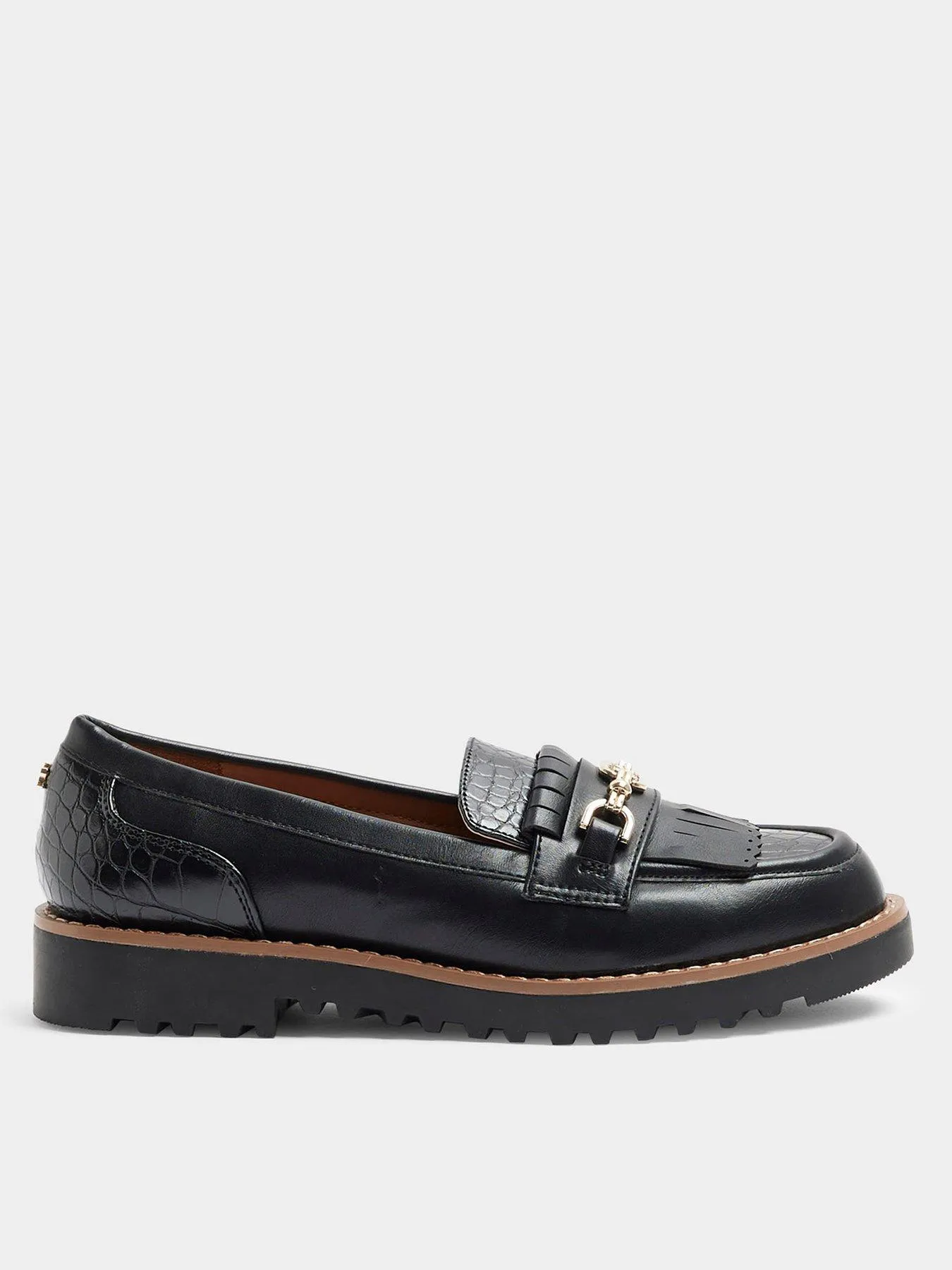 River Island Fringed Snaffle Loafer - Black