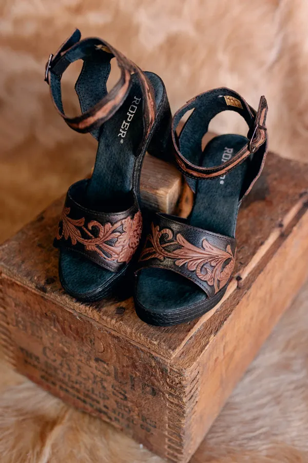 Roper High Tide Tooled Leather Heels ON SALE NOW: 50% OFF