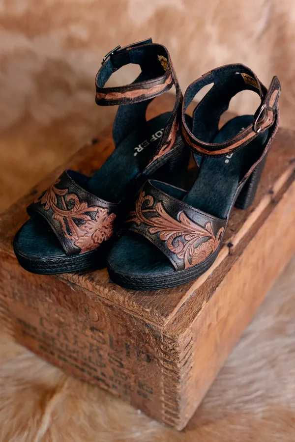 Roper High Tide Tooled Leather Heels ON SALE NOW: 50% OFF