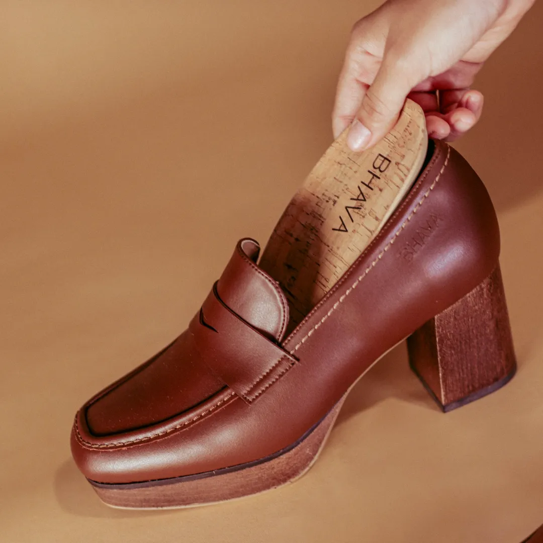 Ruth Platform Loafer in Brown from Bhava