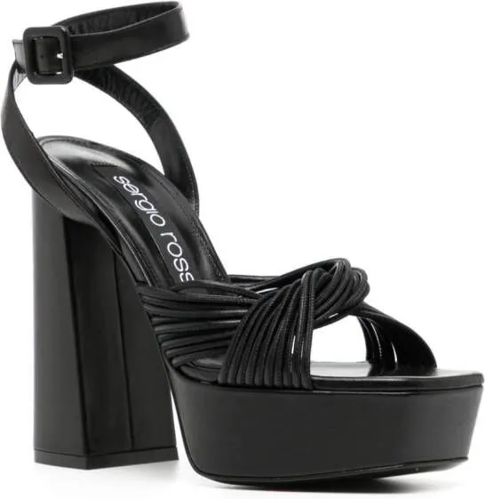 Sergio Rossi sr Akida 130mm leather sandals Black