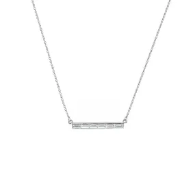 Six Stone Bar Necklace White Gold