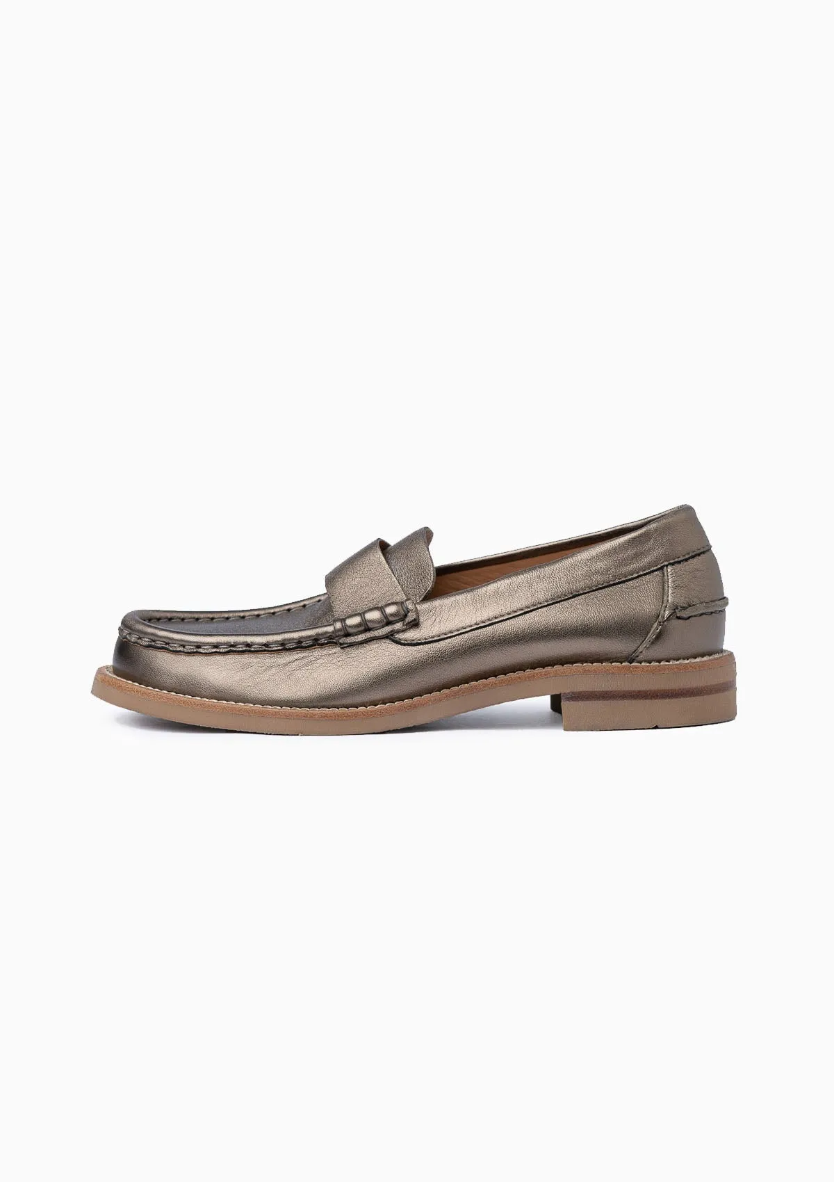 Stina Loafer | Bronze Nappa Lame