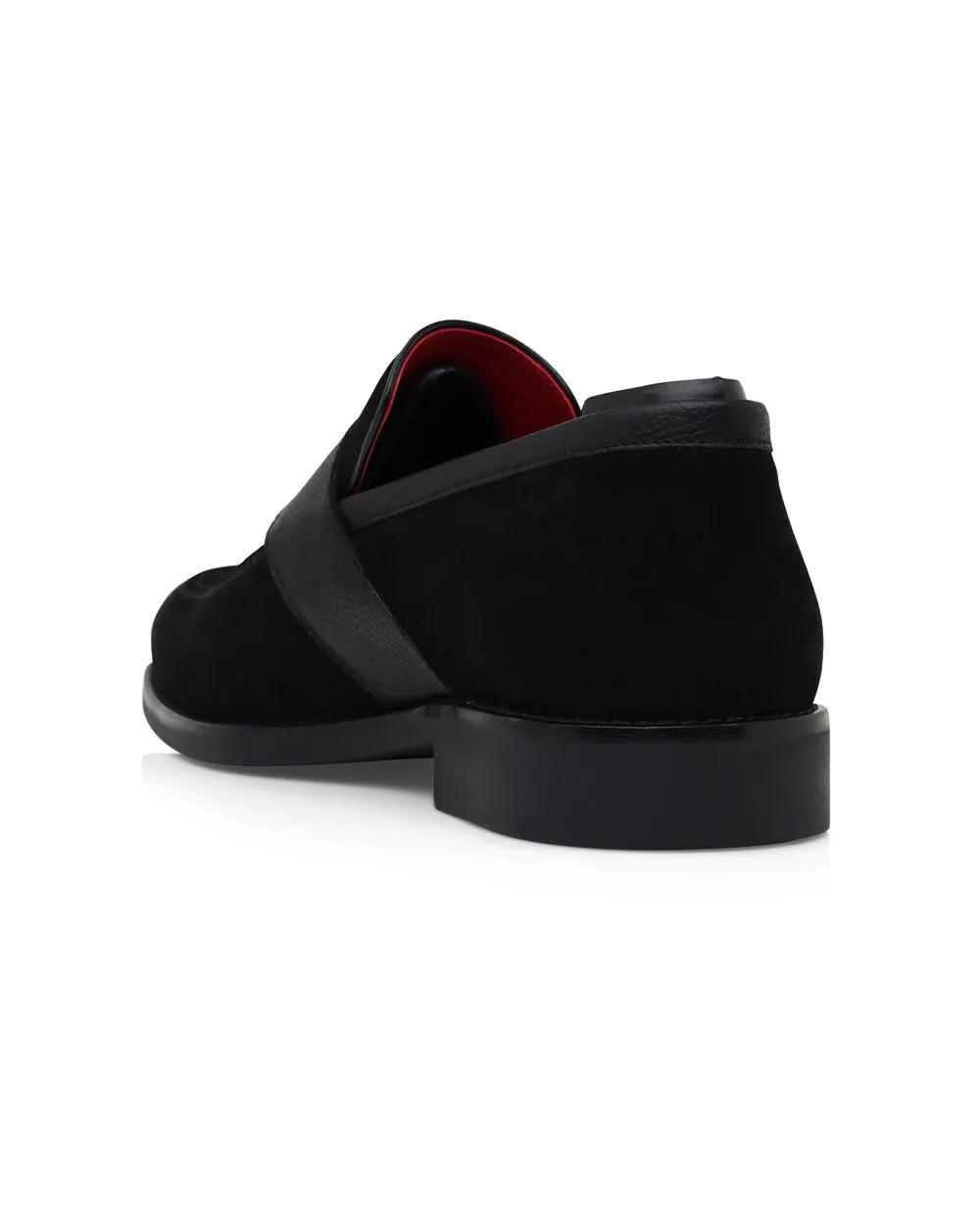 Suede Penny Loafer in Black