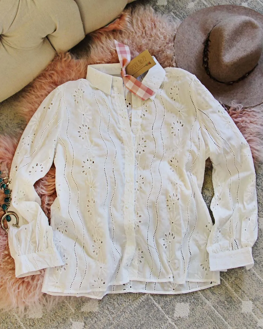 Sweetheart Eyelet Blouse