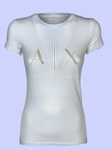 T-SHIRT DONNA BIANCA CON LOGO ORO