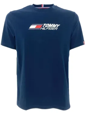 T-SHIRT UOMO BLU CON LOGO FRONTALE