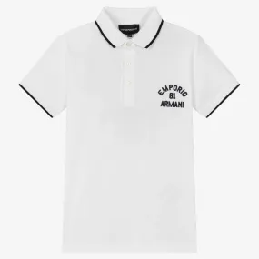 Teen Boys White Logo Polo Shirt