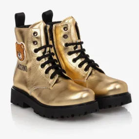 Teen Gold Logo Boots