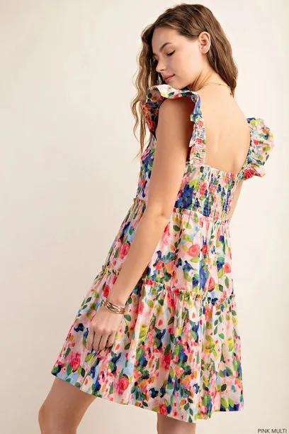 Tessa Square Neck Floral Mini Dress