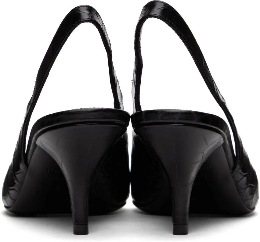 TOM FORD Black Croc Slingback Heels