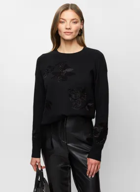 Tonal Rose Embellished Sweater