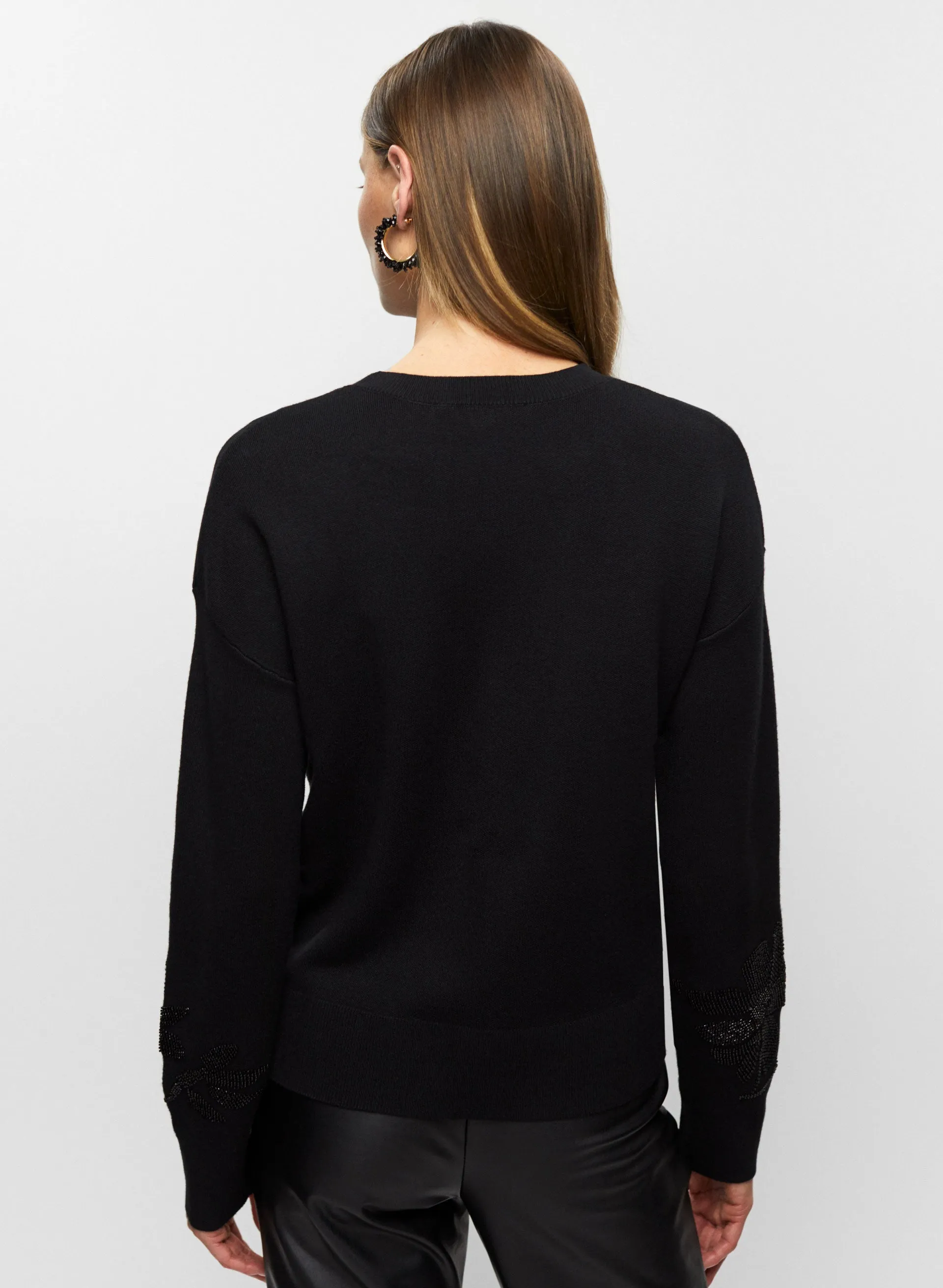 Tonal Rose Embellished Sweater