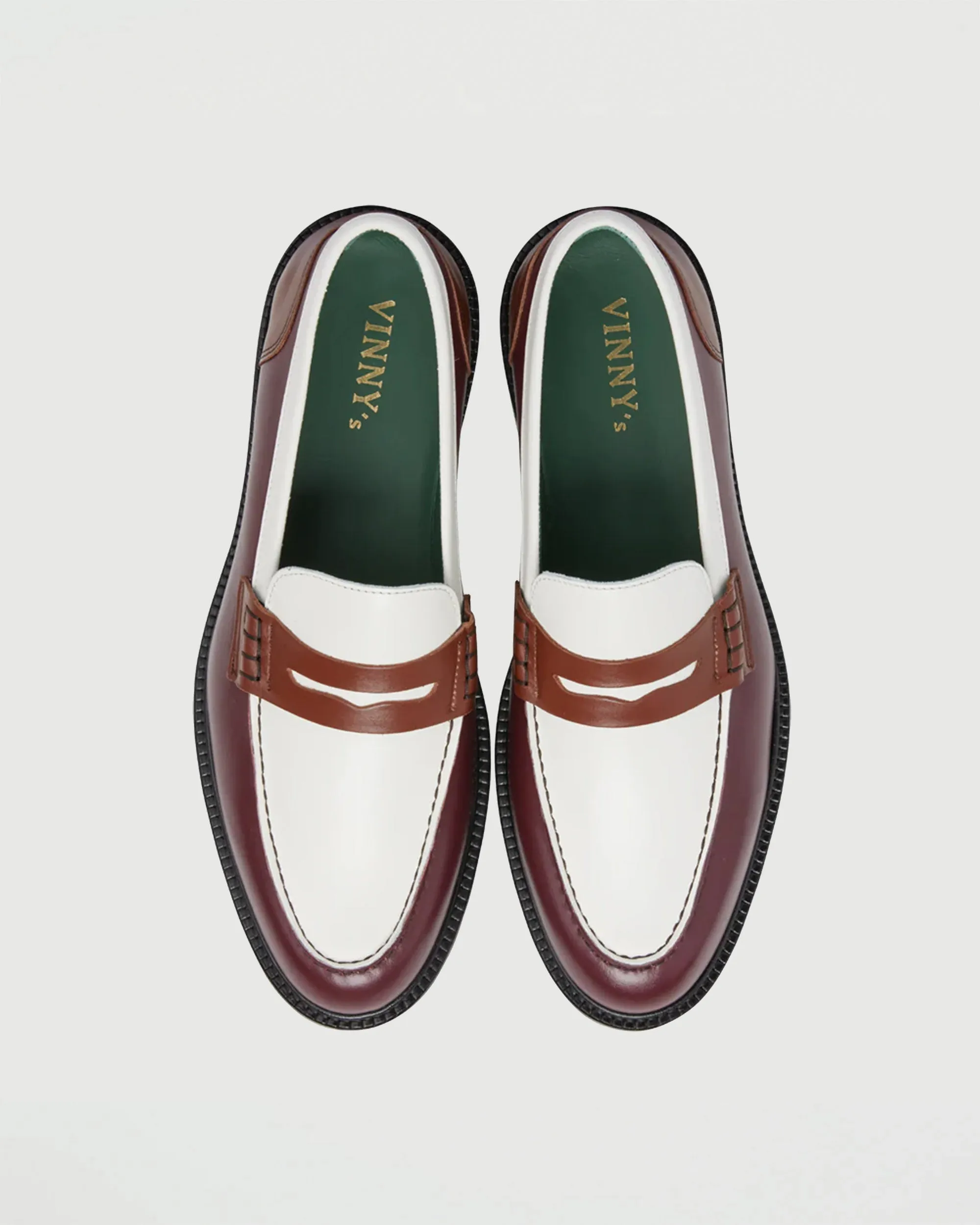 Townee Penny Loafer Burgundy/Brown/Off White