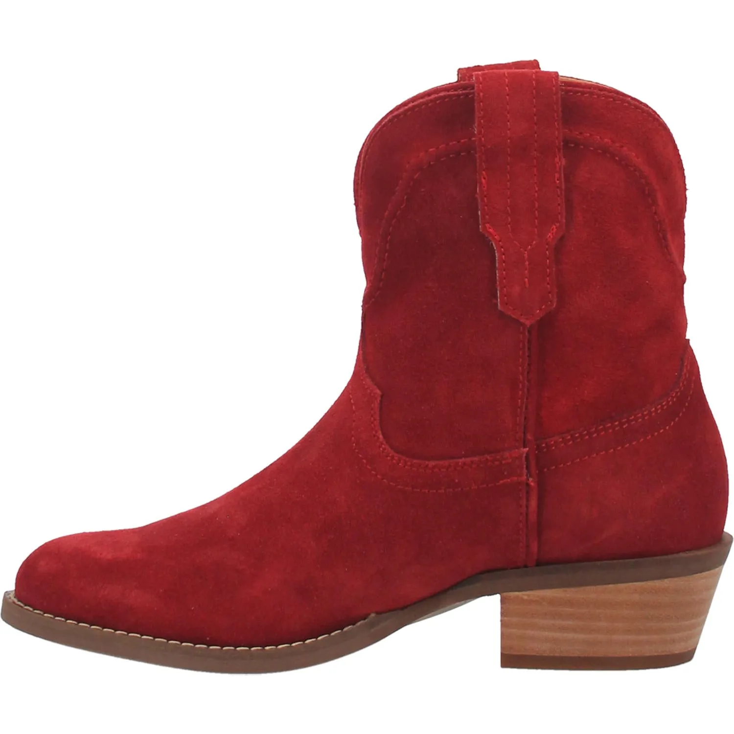 Tumbleweed Candy Apple Red Suede V Cut Front Ankle Booties (DS)