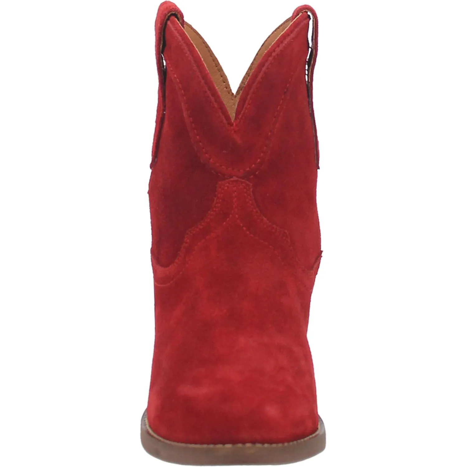 Tumbleweed Candy Apple Red Suede V Cut Front Ankle Booties (DS)