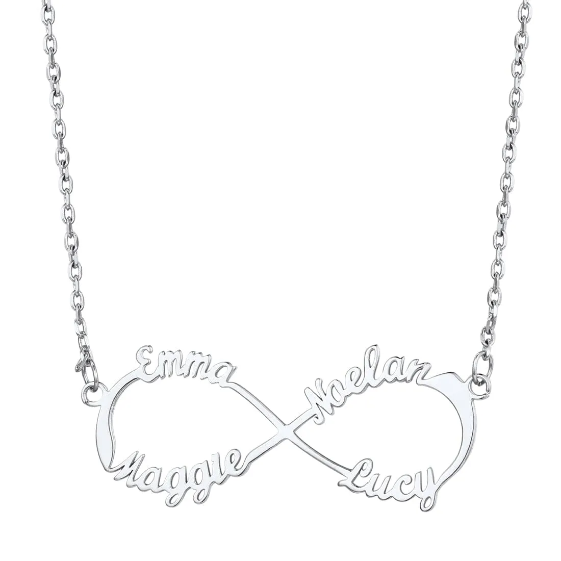 U7 Jewelry Personalized Infinity Custom Name Necklace with 4 Names