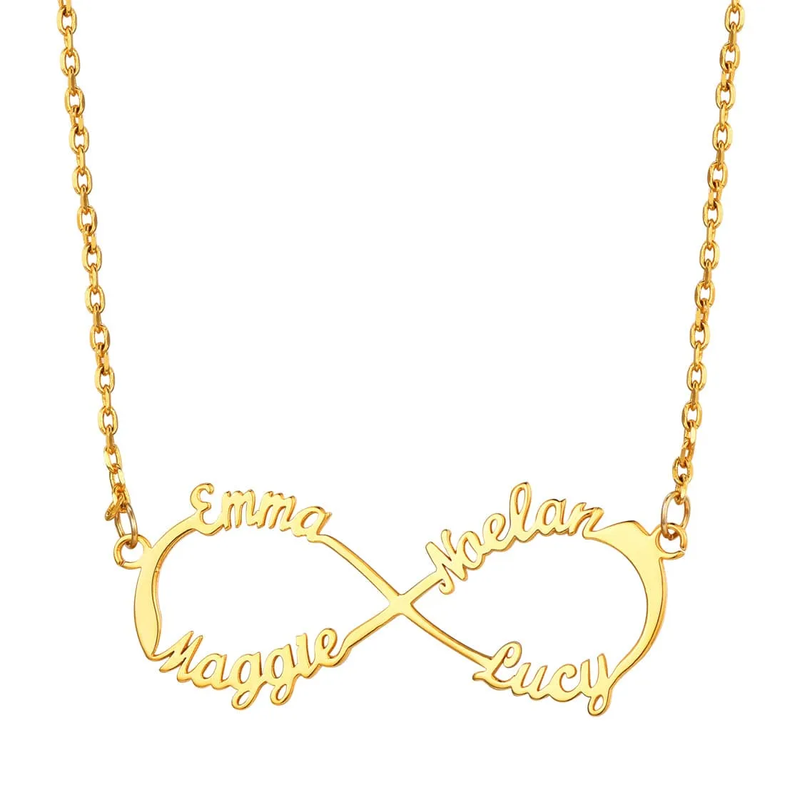 U7 Jewelry Personalized Infinity Custom Name Necklace with 4 Names