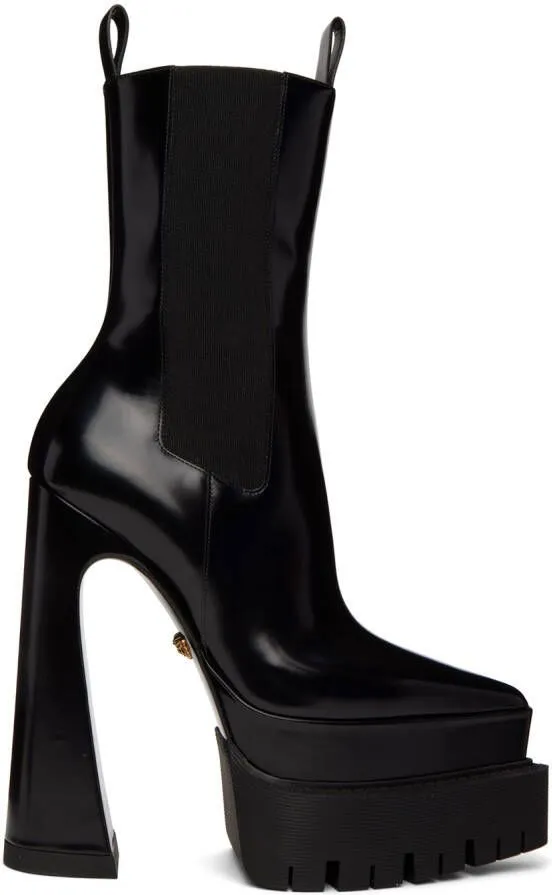 Versace Black Aevitas Pointy Boots