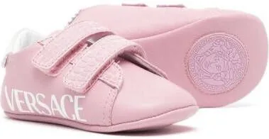 Versace Kids logo-print touch-strap sneakers Pink