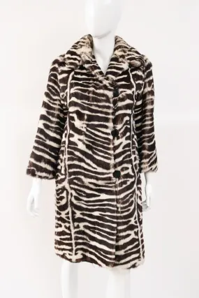 Vintage 60's Zebra Print Rabbit Fur Coat